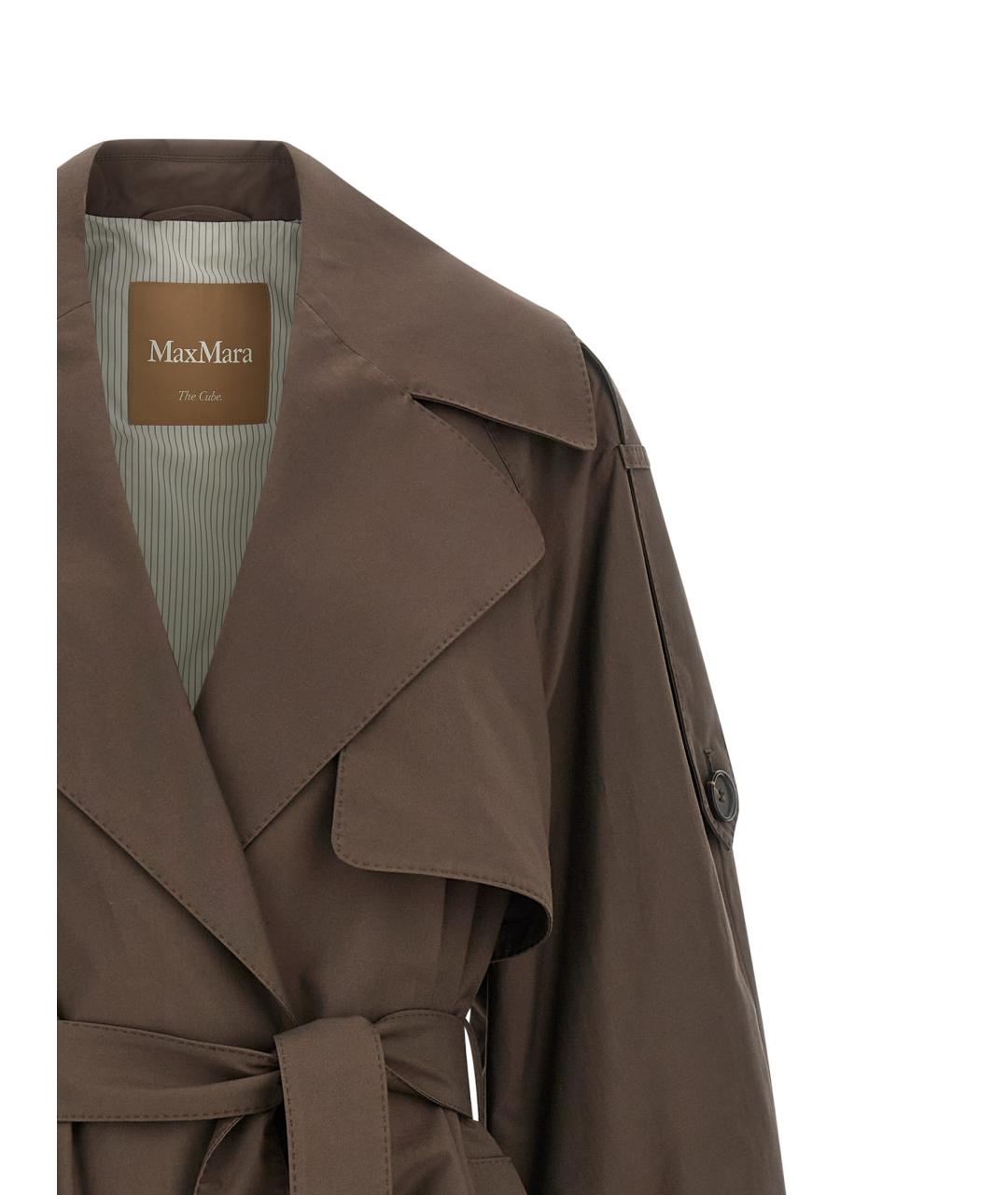 MAX MARA Коричневый хлопковый тренч/плащ, фото 3