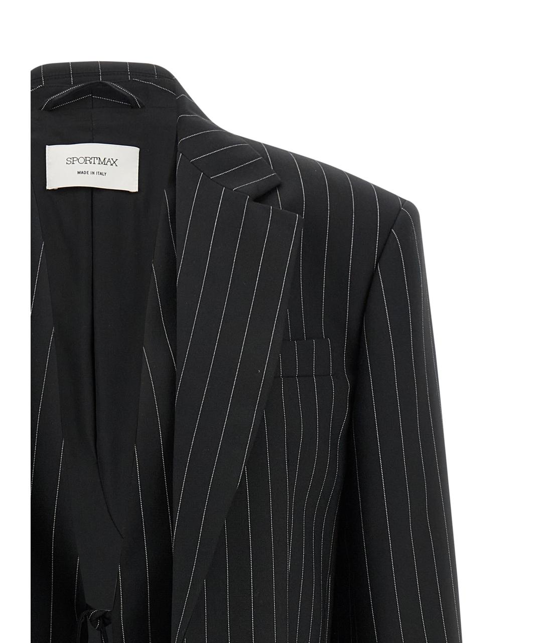 SPORTMAX Черный шерстяной жакет/пиджак, фото 3