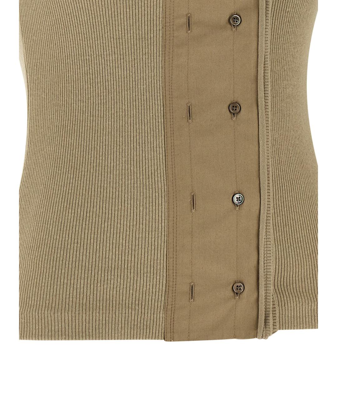 LEMAIRE Бежевая хлопковая майка, фото 4