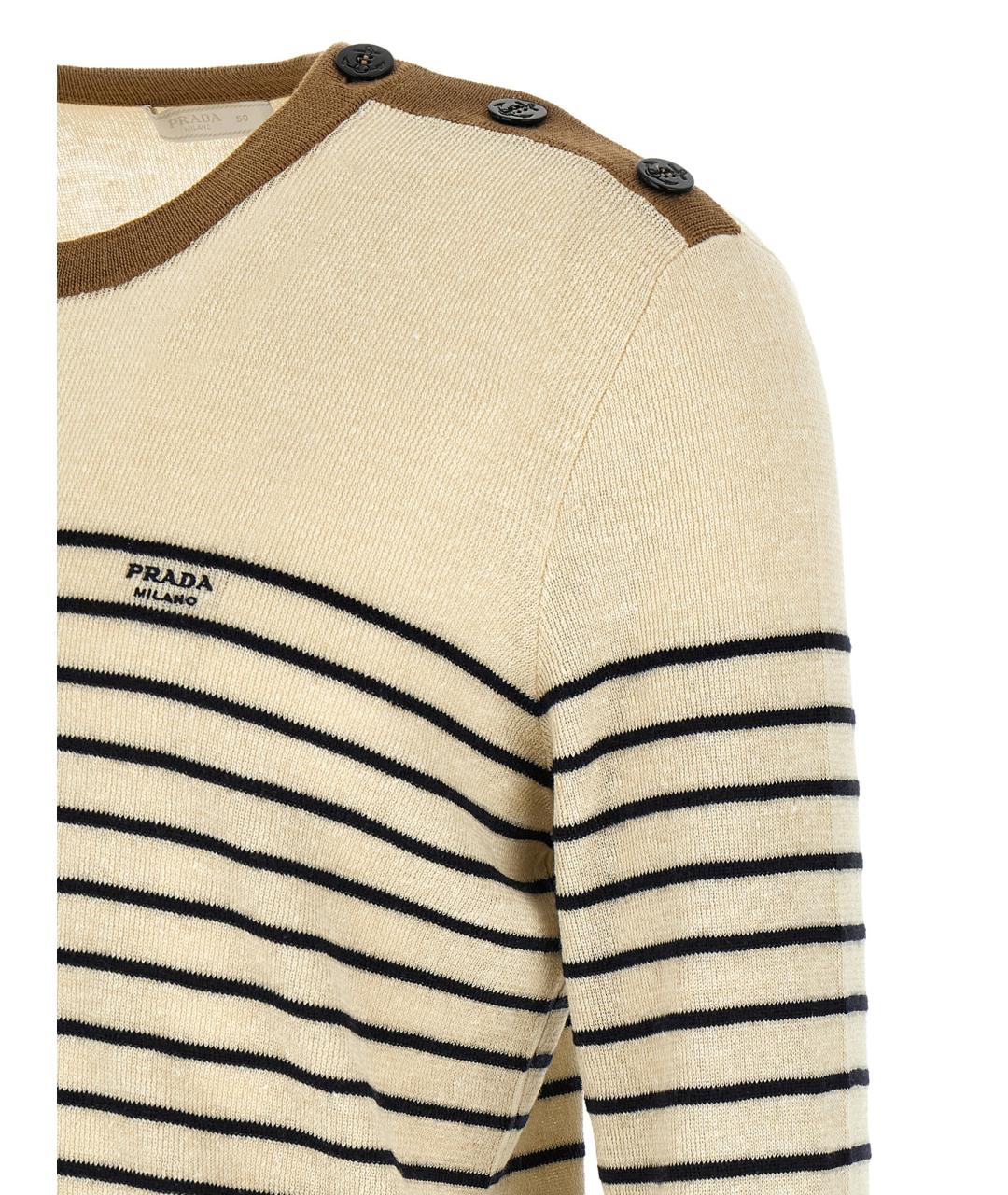 PRADA Бежевый льняной джемпер / свитер, фото 4