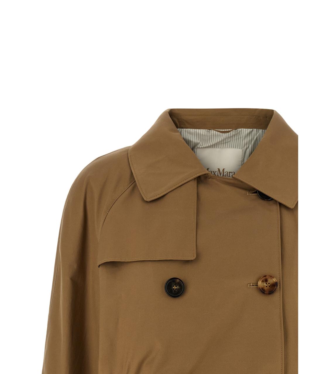 MAX MARA Коричневый хлопковый тренч/плащ, фото 3