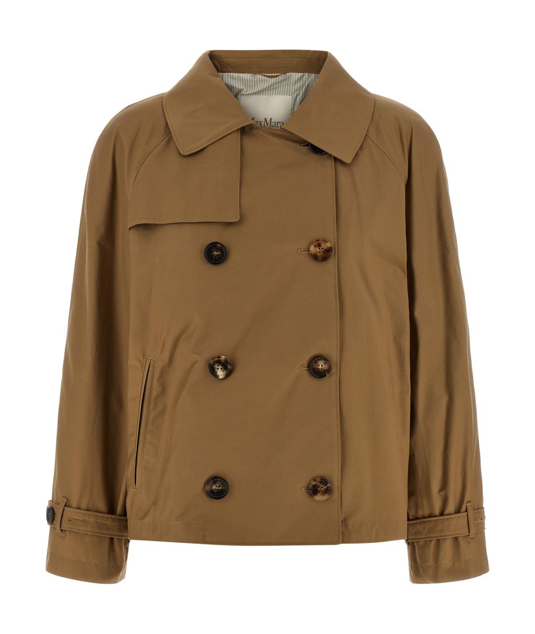MAX MARA Коричневый хлопковый тренч/плащ, фото 1