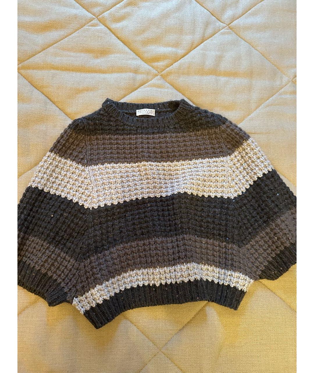 BRUNELLO CUCINELLI Серый кашемировый джемпер / свитер, фото 9