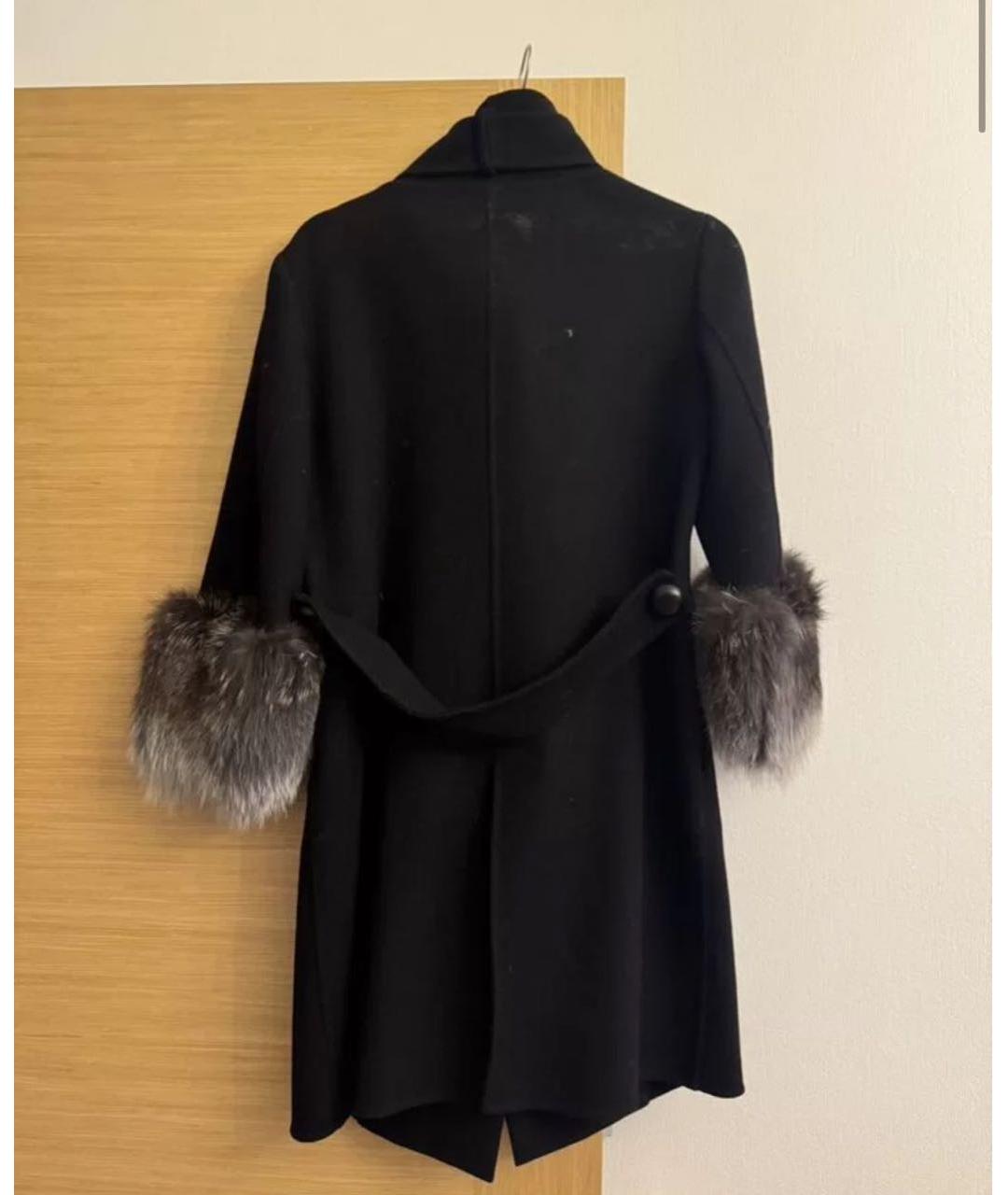 ERMANNO SCERVINO Черное шерстяное пальто, фото 2