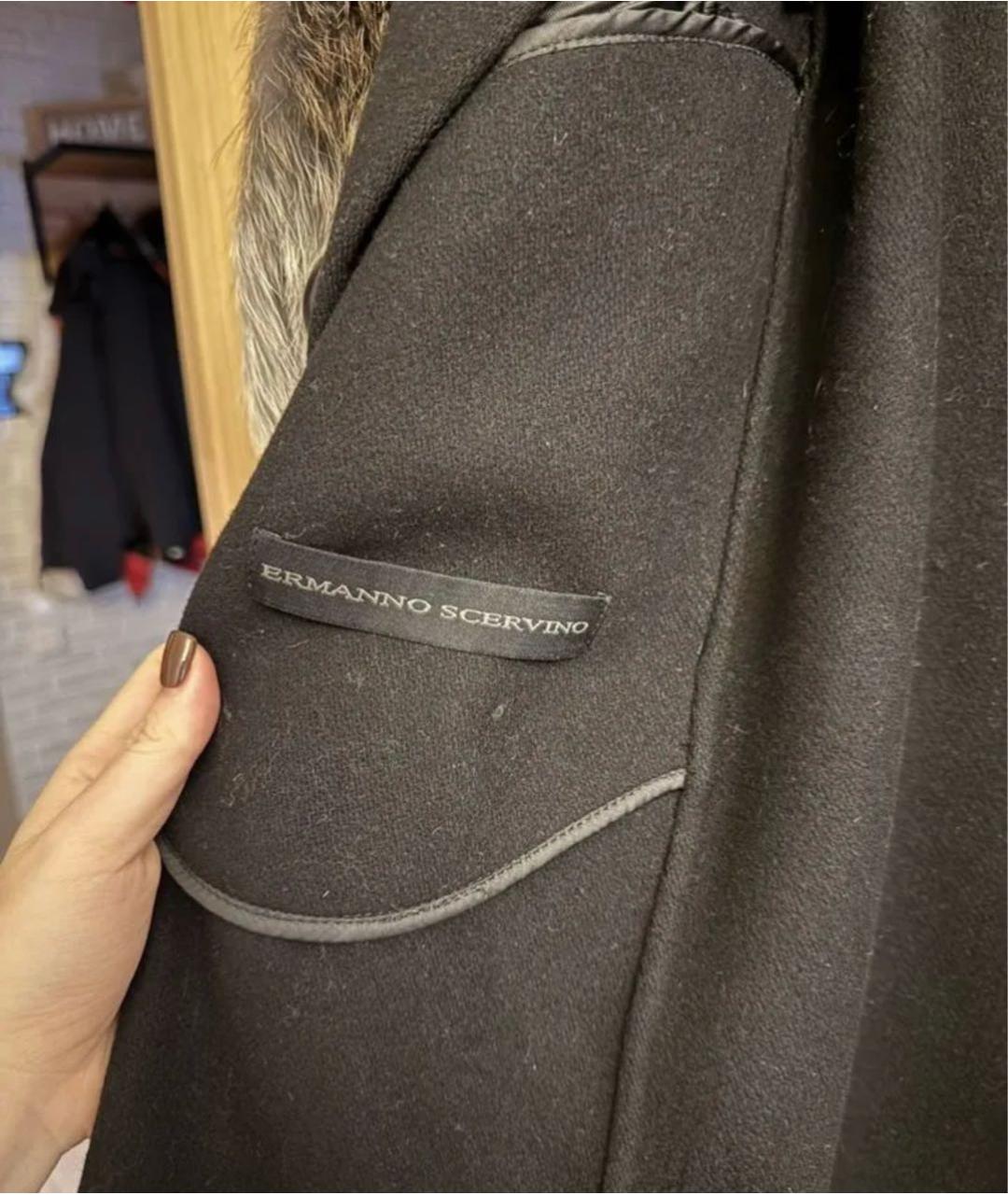 ERMANNO SCERVINO Черное шерстяное пальто, фото 4
