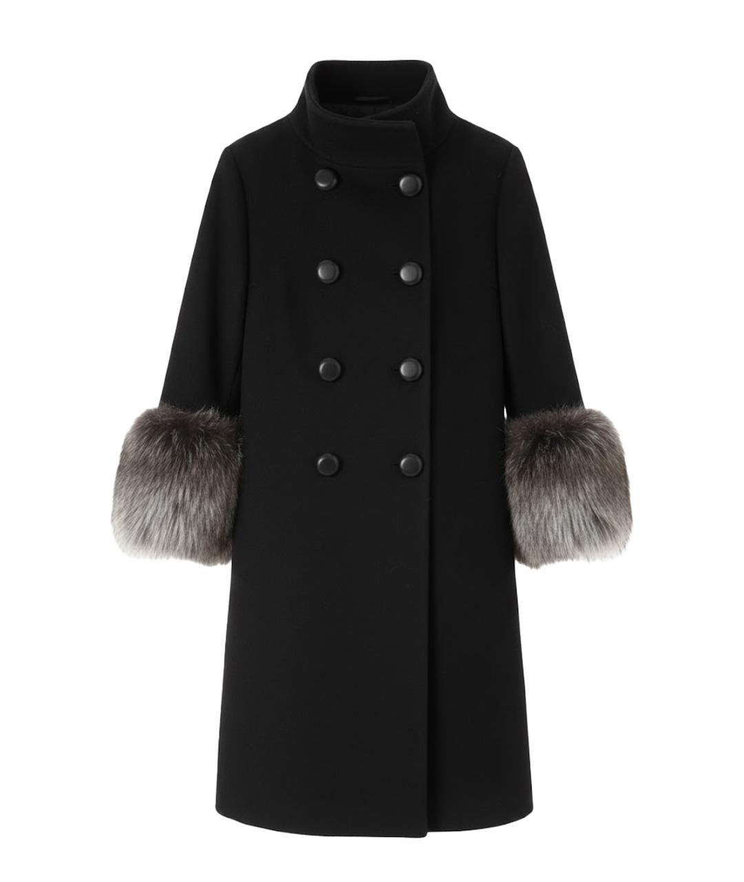 ERMANNO SCERVINO Черное шерстяное пальто, фото 1