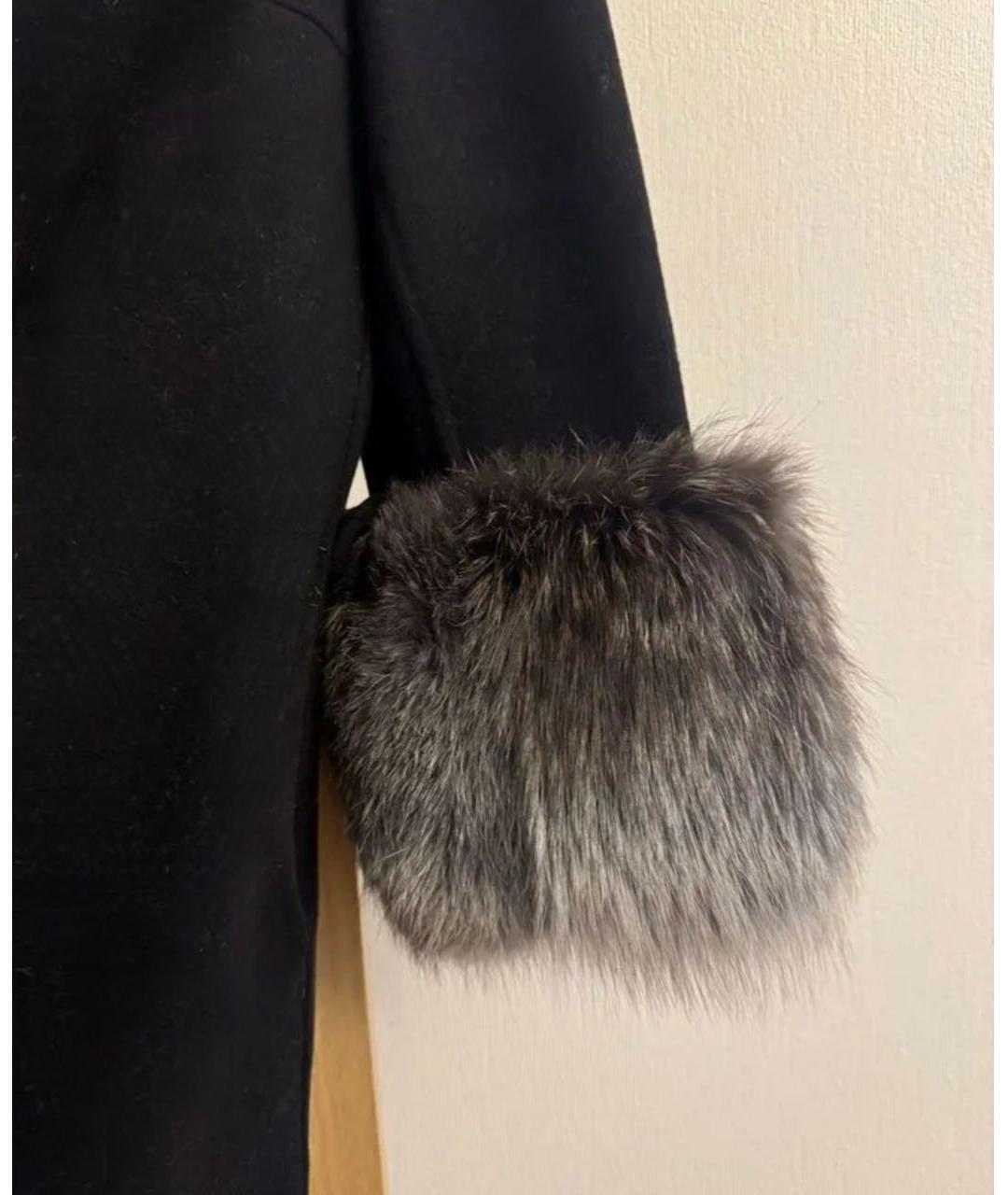 ERMANNO SCERVINO Черное шерстяное пальто, фото 3