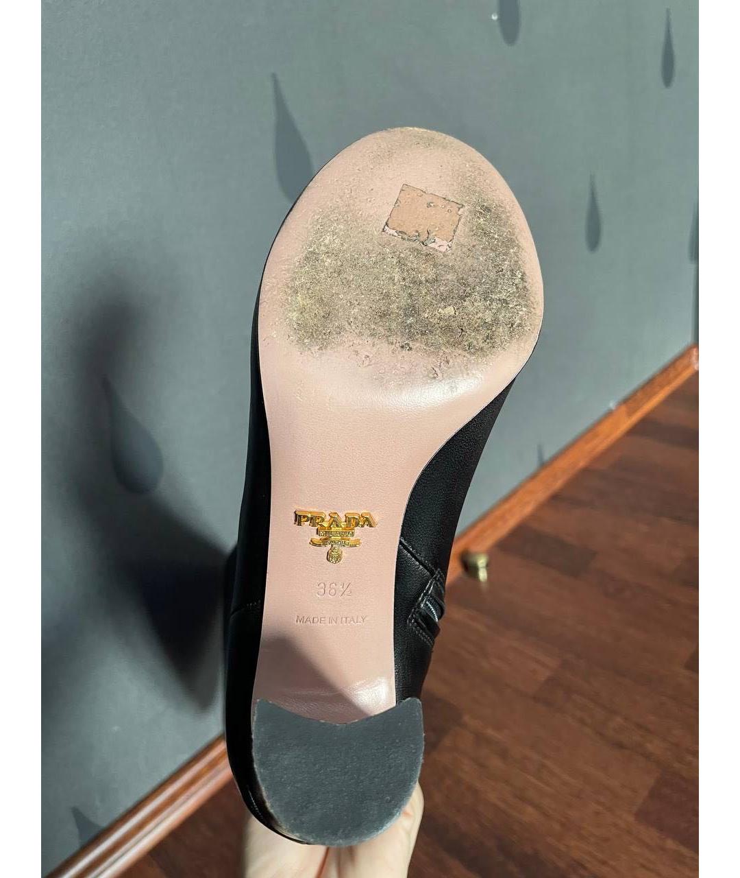 PRADA Черные кожаные сапоги, фото 5