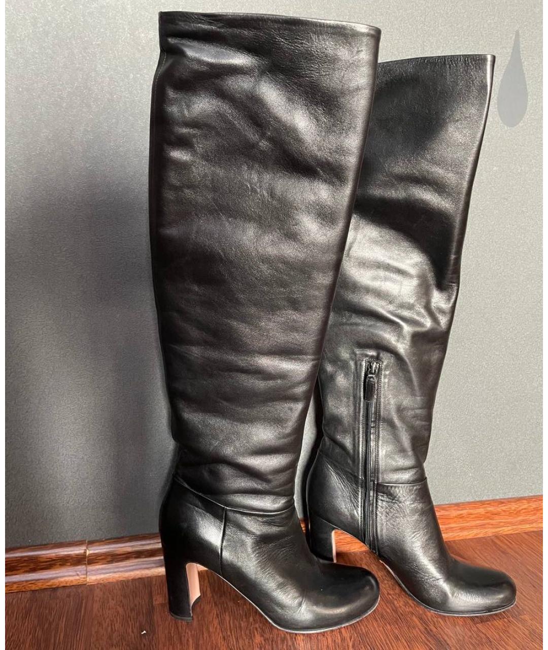 PRADA Черные кожаные сапоги, фото 3