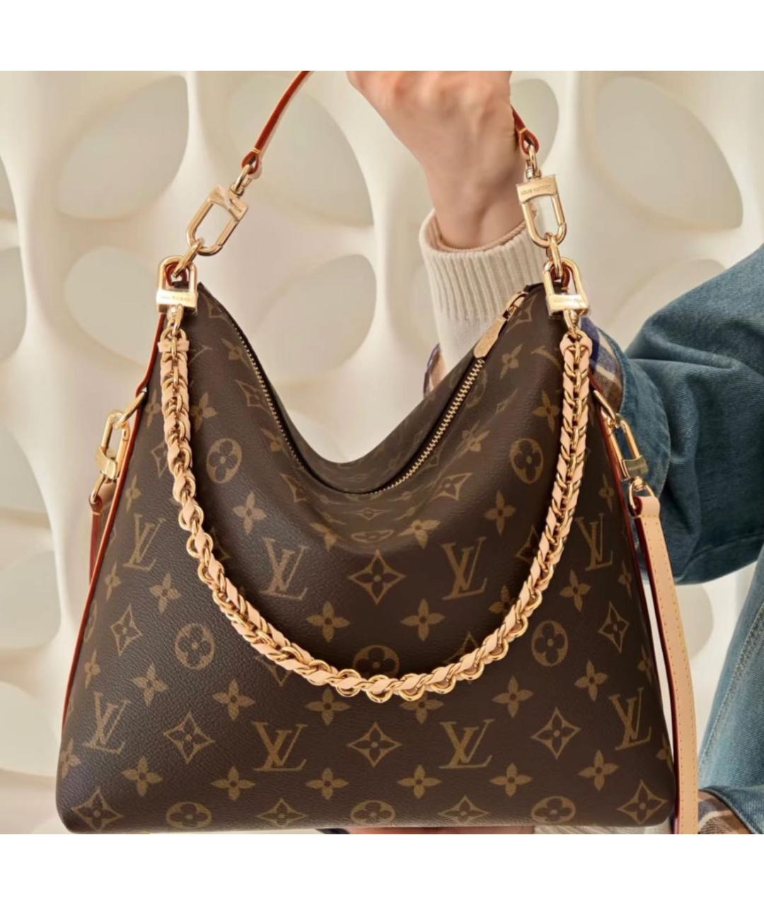 LOUIS VUITTON Коричневая кожаная сумка через плечо, фото 3