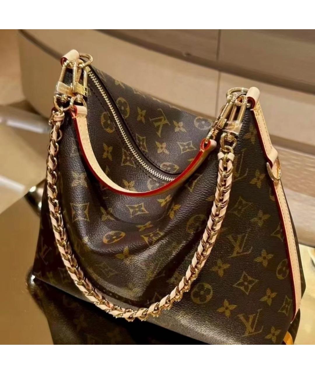 LOUIS VUITTON Коричневая кожаная сумка через плечо, фото 2