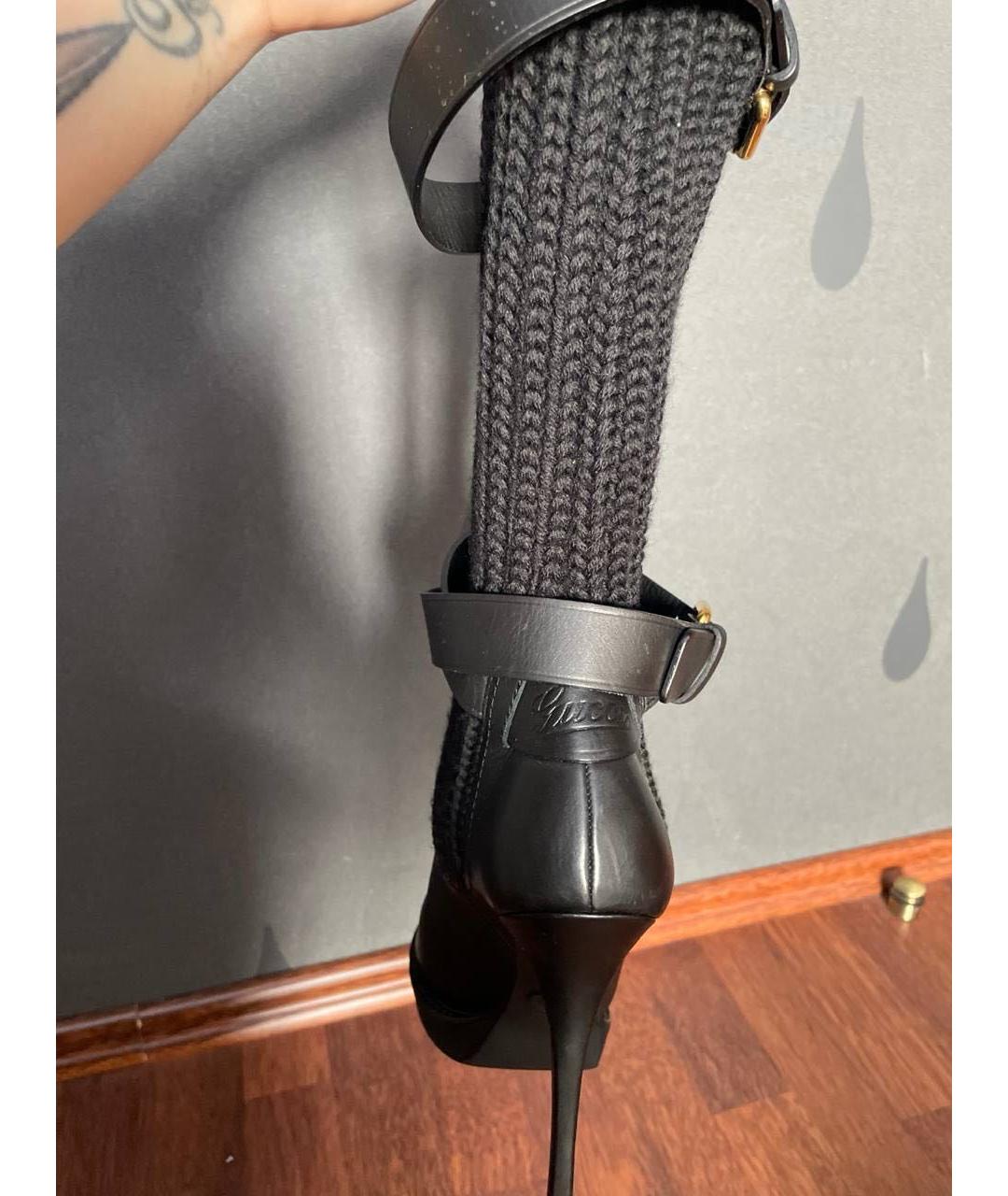GUCCI Черные кожаные ботильоны, фото 3