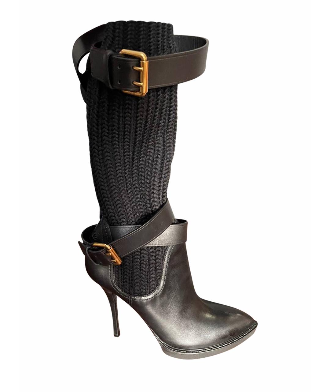 GUCCI Черные кожаные ботильоны, фото 1