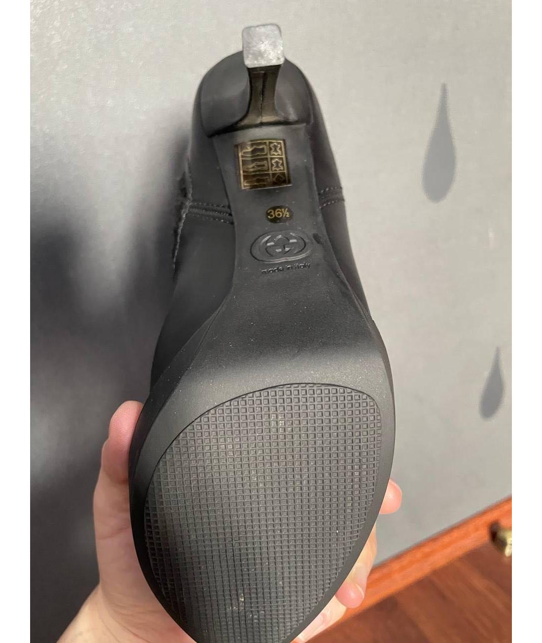 GUCCI Черные кожаные ботильоны, фото 4