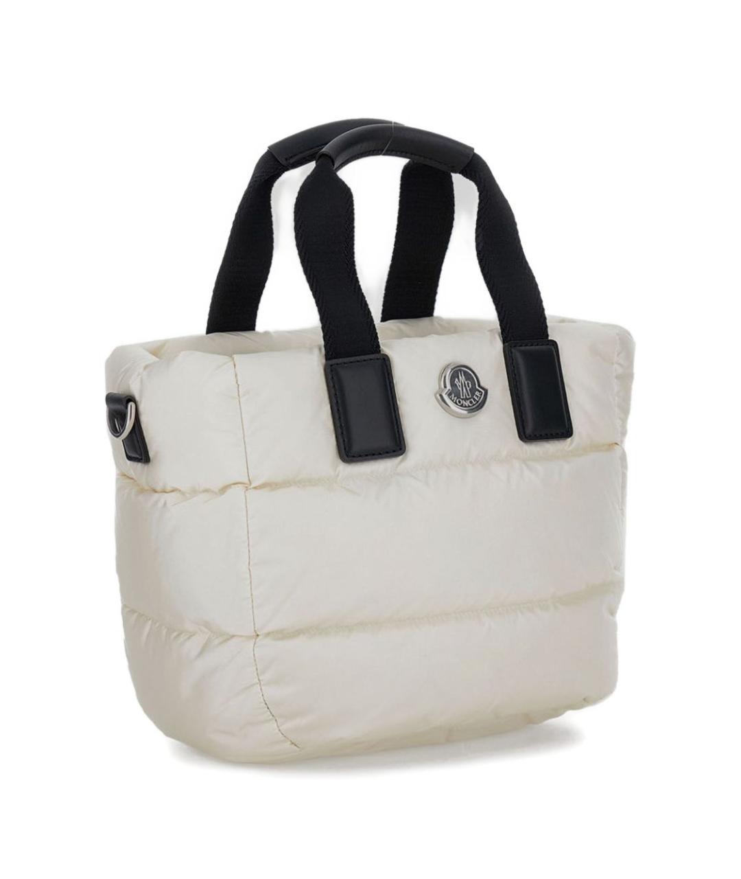 MONCLER Белая тканевая сумка с короткими ручками, фото 2