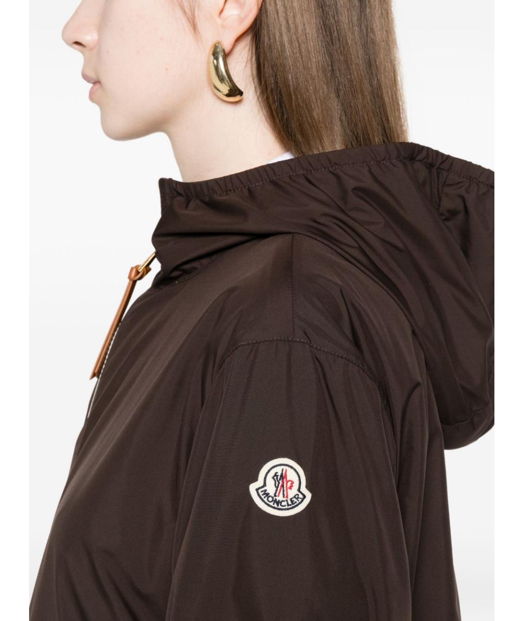 MONCLER Коричневая полиамидовая куртка, фото 2