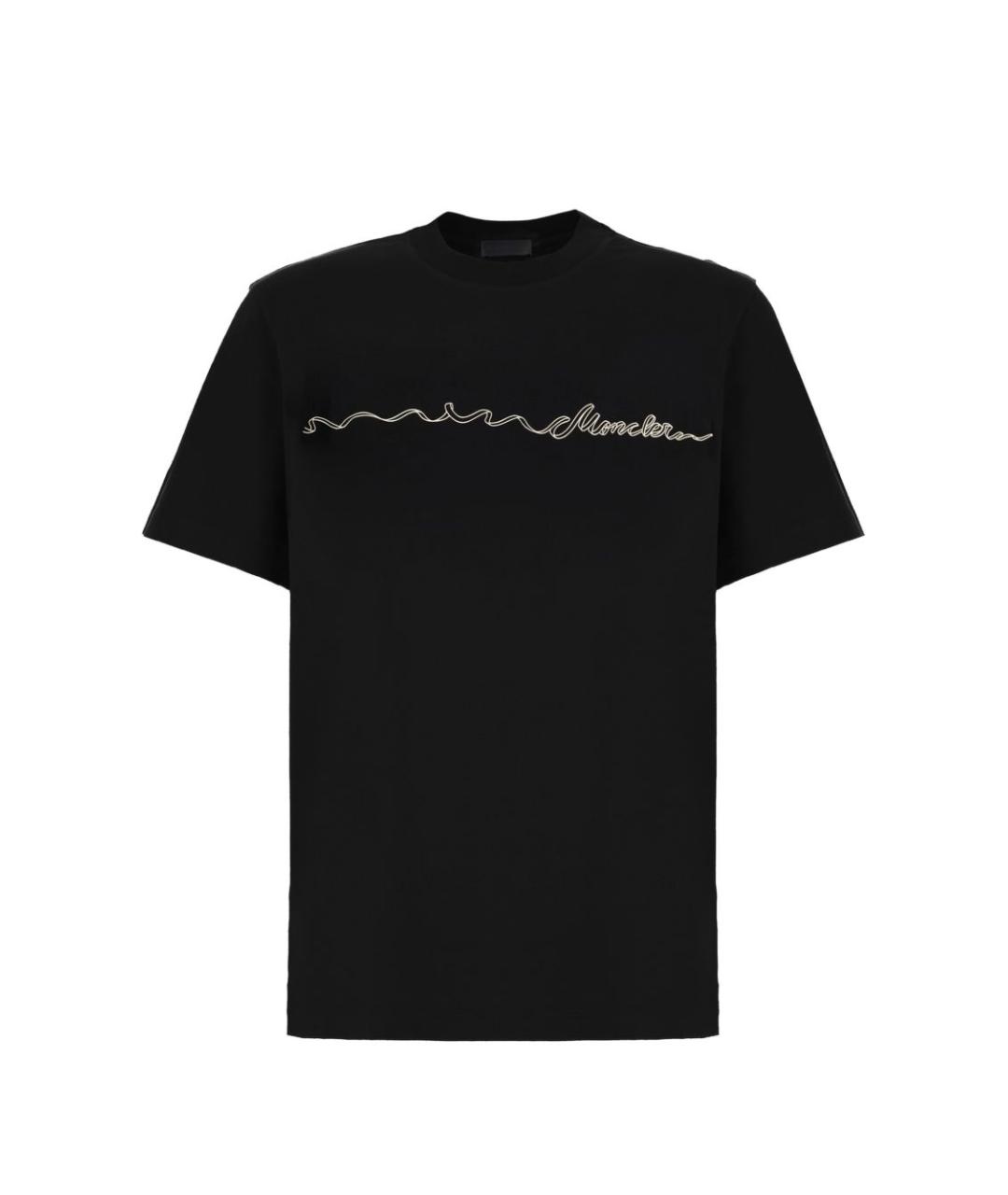 MONCLER Черная хлопковая футболка, фото 1