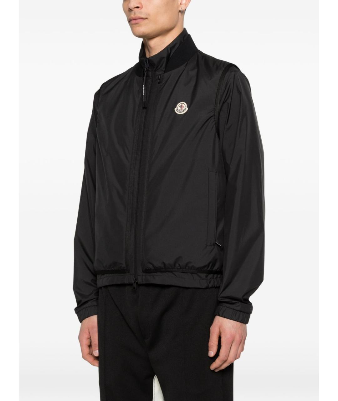 MONCLER Черная полиэстеровая куртка, фото 4