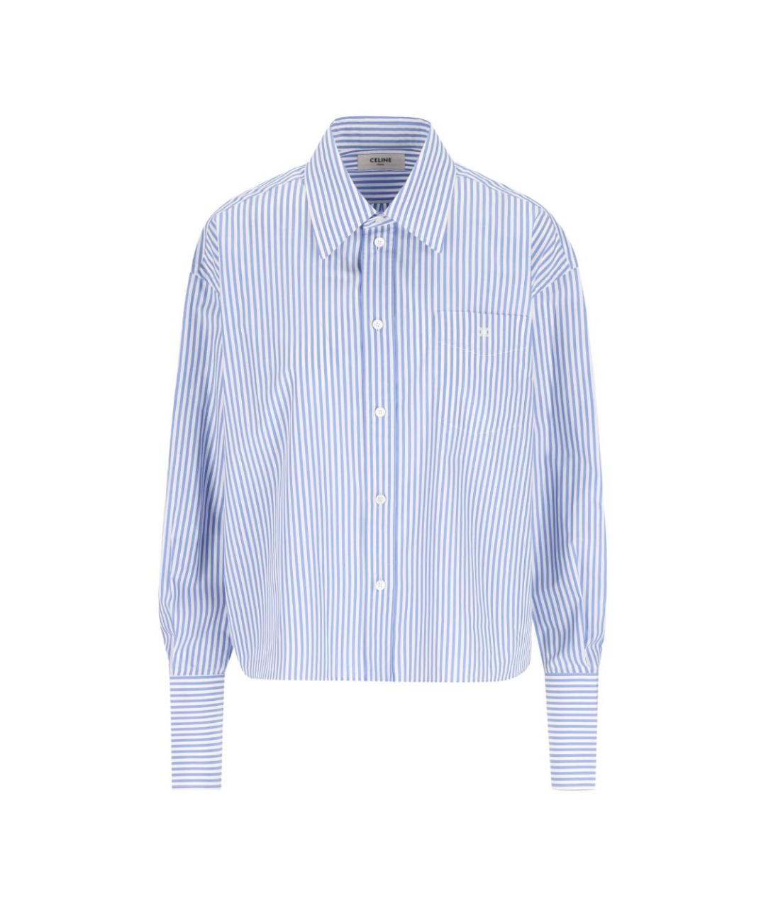 CELINE Голубая хлопковая рубашка, фото 1