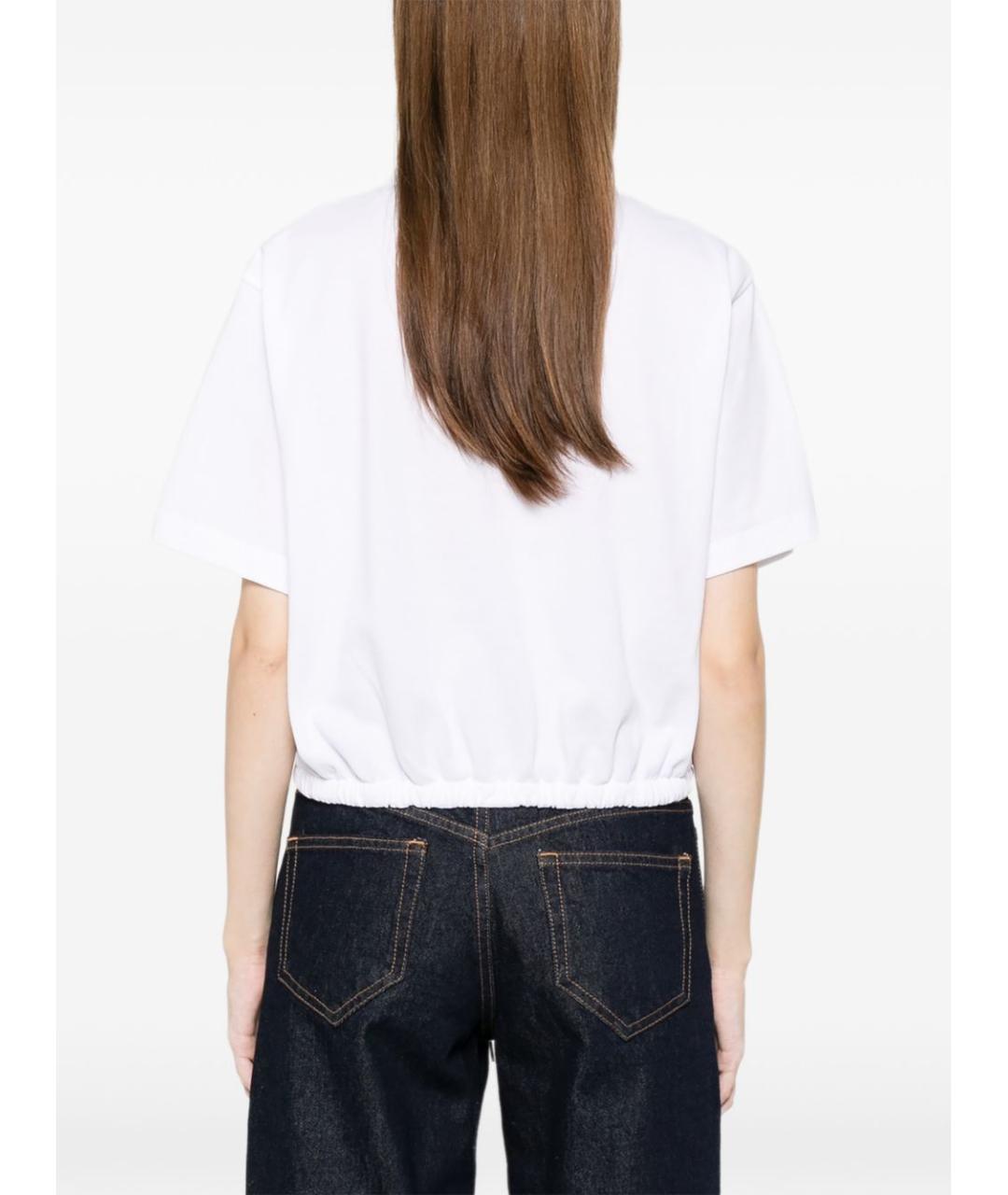 MONCLER Белая хлопковая футболка, фото 4