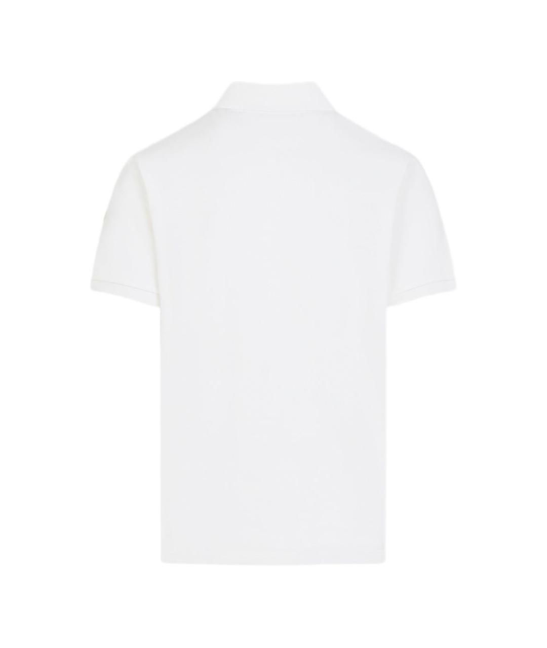 MONCLER Белое хлопковое поло с коротким рукавом, фото 3