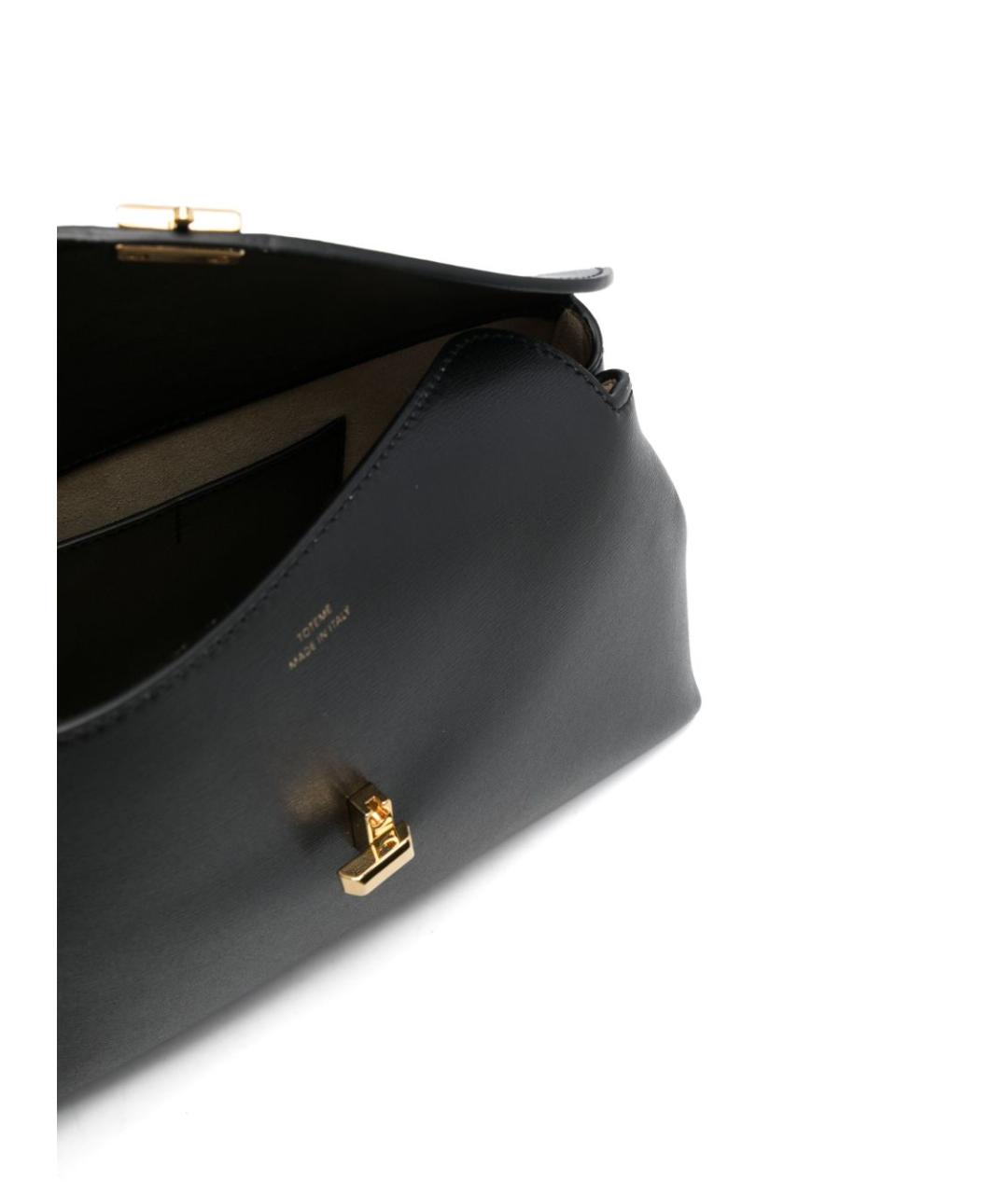 TOTEME Черная кожаная сумка через плечо, фото 4