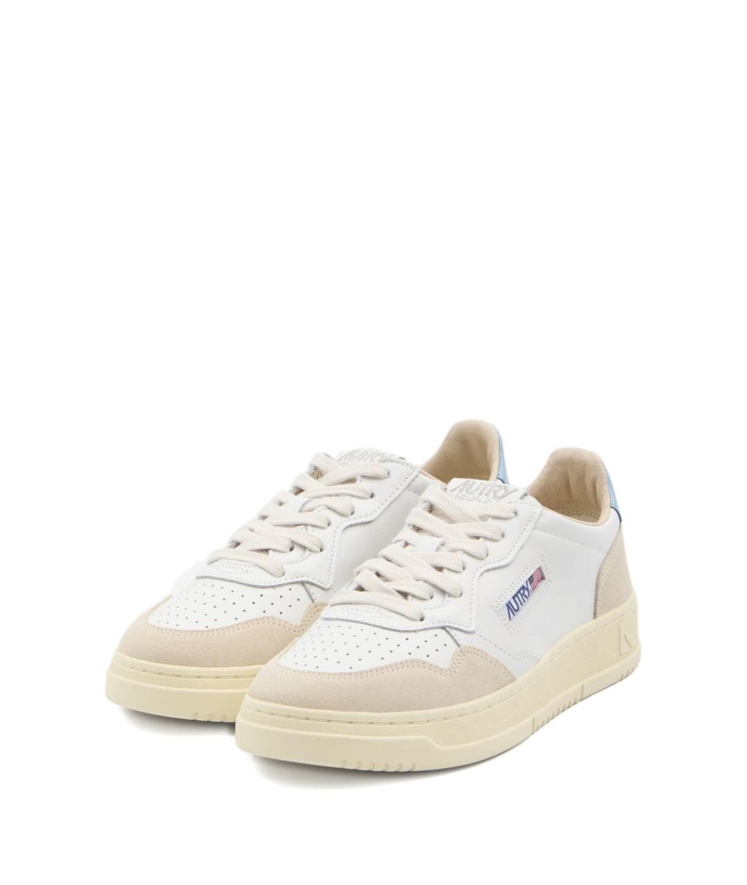 AUTRY Белые кожаные низкие кроссовки / кеды, фото 3