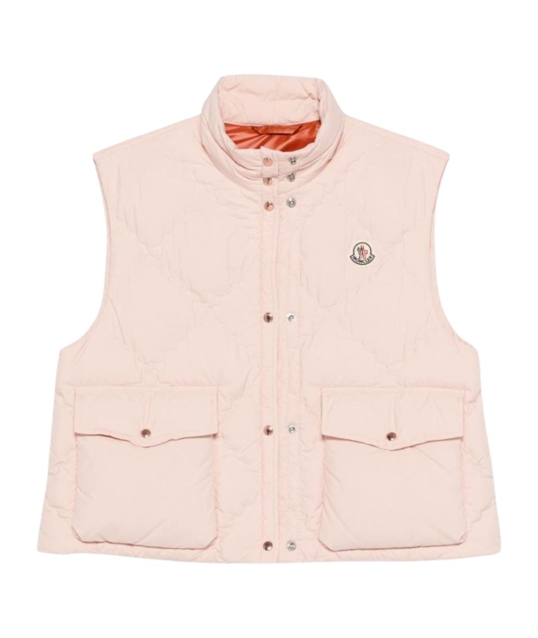 MONCLER Розовый полиамидовый жилет, фото 1