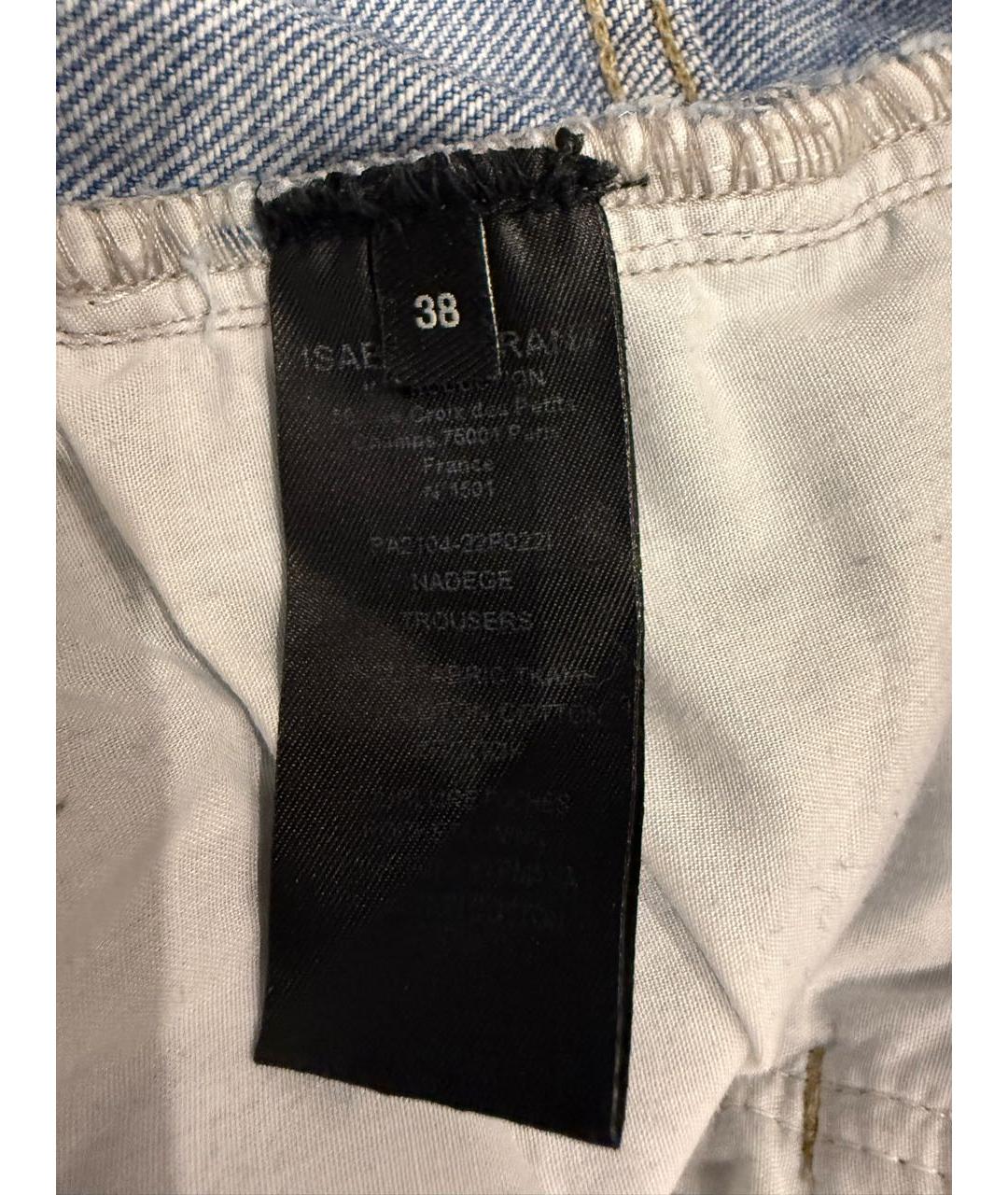 ISABEL MARANT Голубые хлопковые прямые джинсы, фото 4