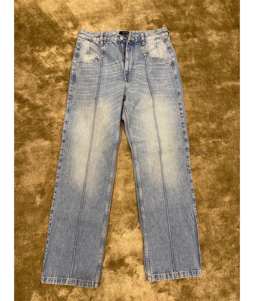 ISABEL MARANT Голубые хлопковые прямые джинсы, фото 5