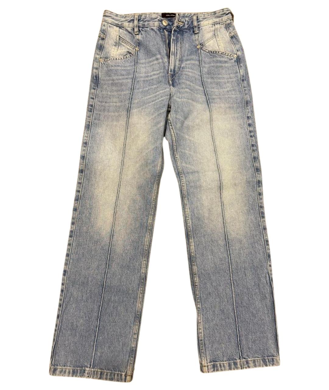 ISABEL MARANT Голубые хлопковые прямые джинсы, фото 1