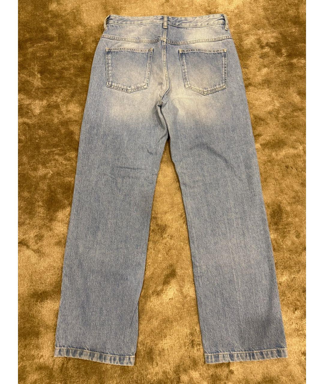 ISABEL MARANT Голубые хлопковые прямые джинсы, фото 2