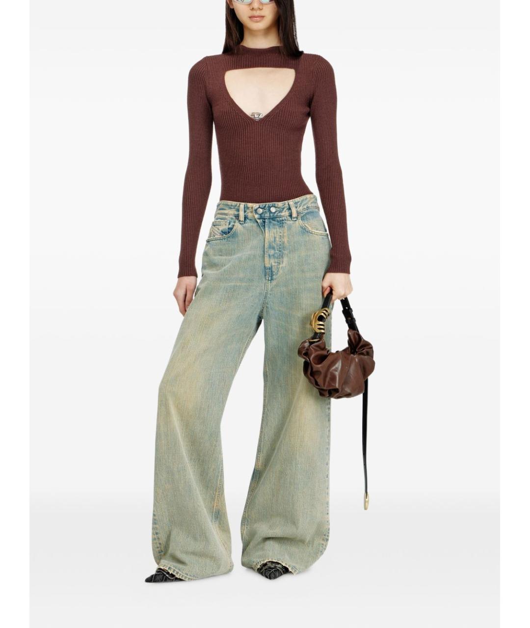 DIESEL Коричневая сумка через плечо из искусственной кожи, фото 3