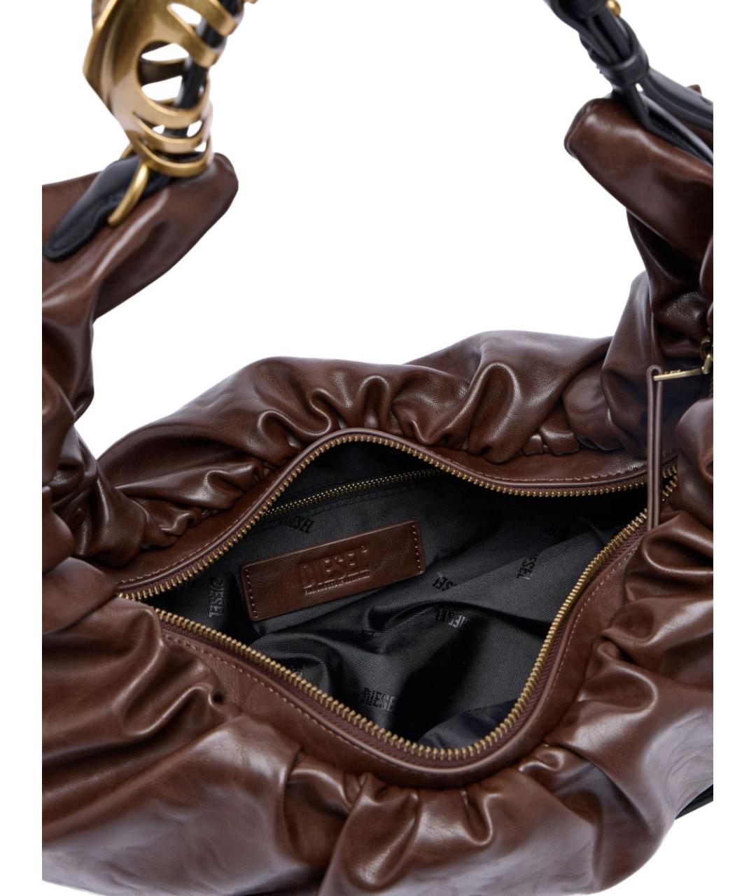 DIESEL Коричневая сумка через плечо из искусственной кожи, фото 7
