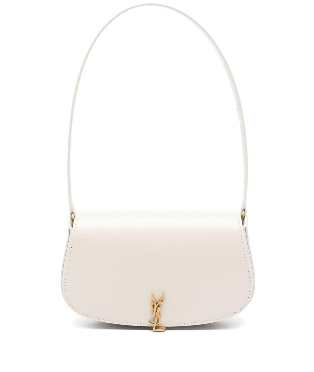 SAINT LAURENT Белая кожаная сумка через плечо, фото 1