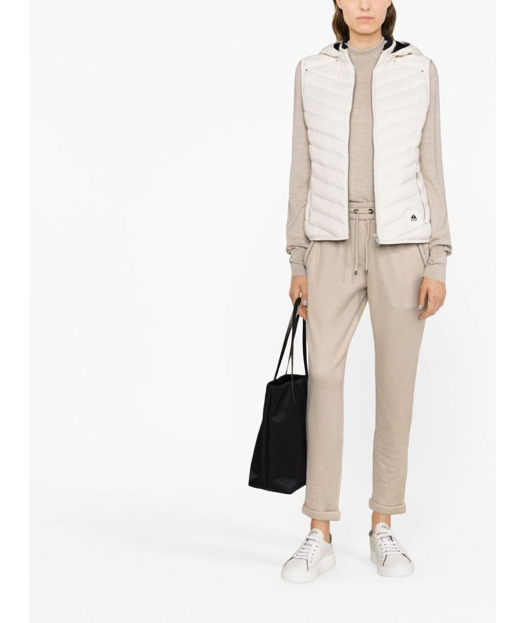 BRUNELLO CUCINELLI Бежевые хлопковые прямые брюки, фото 2