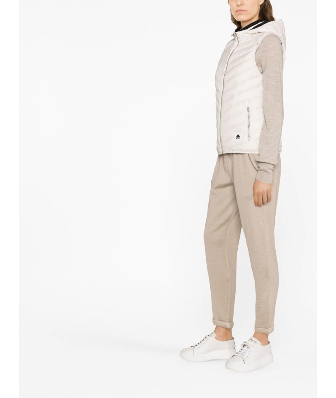 BRUNELLO CUCINELLI Бежевые хлопковые прямые брюки, фото 3