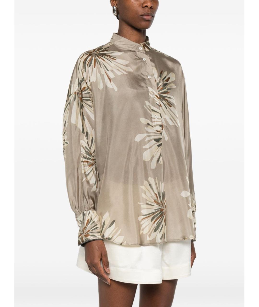 BRUNELLO CUCINELLI Мульти шелковая блузы, фото 5