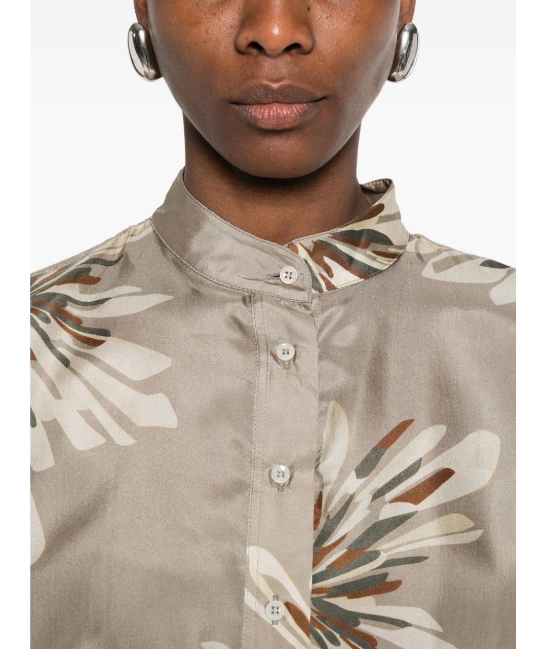 BRUNELLO CUCINELLI Мульти шелковая блузы, фото 3