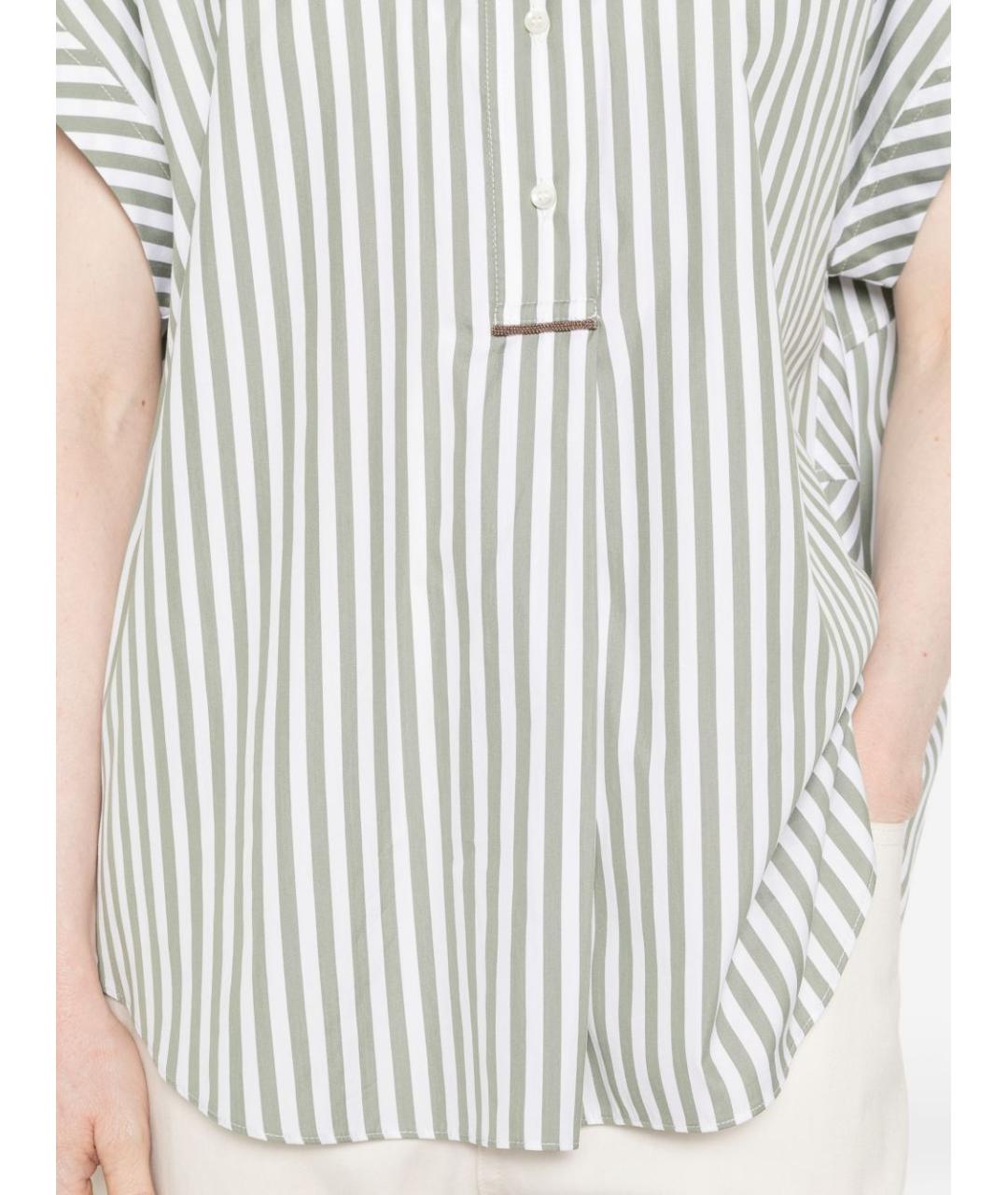 BRUNELLO CUCINELLI Зеленая хлопковая рубашка, фото 2