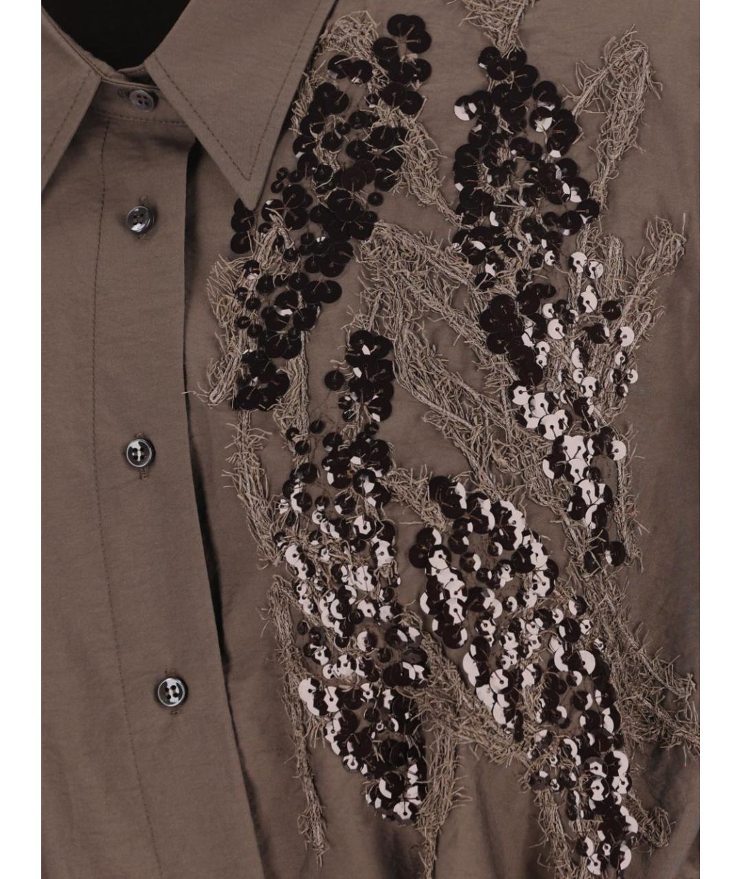 BRUNELLO CUCINELLI Коричневое хлопковое повседневное платье, фото 4