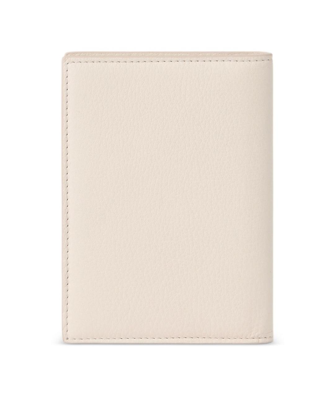 BRUNELLO CUCINELLI Бежевый кожаный кошелек, фото 4