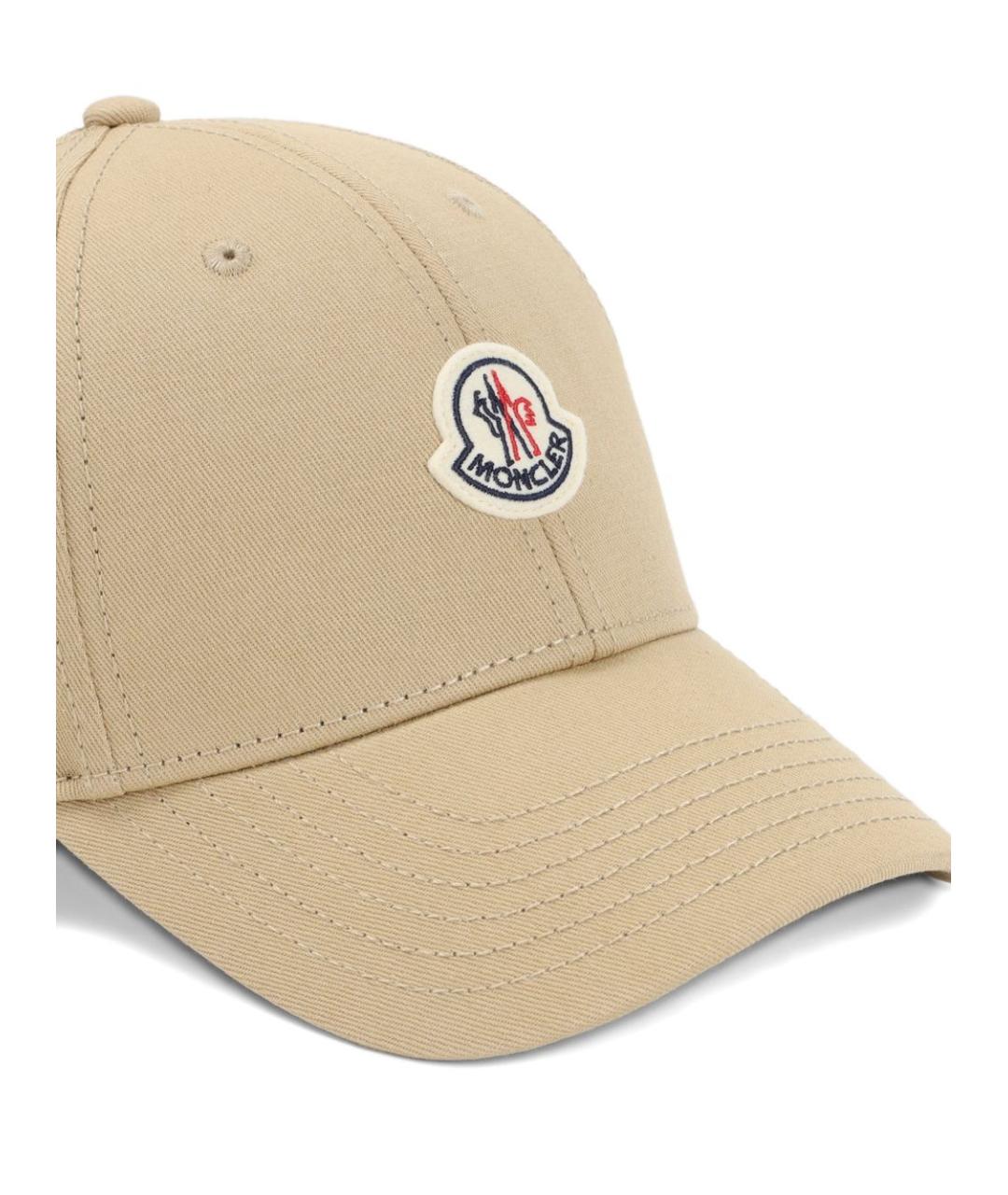 MONCLER Бежевая хлопковая кепка, фото 3