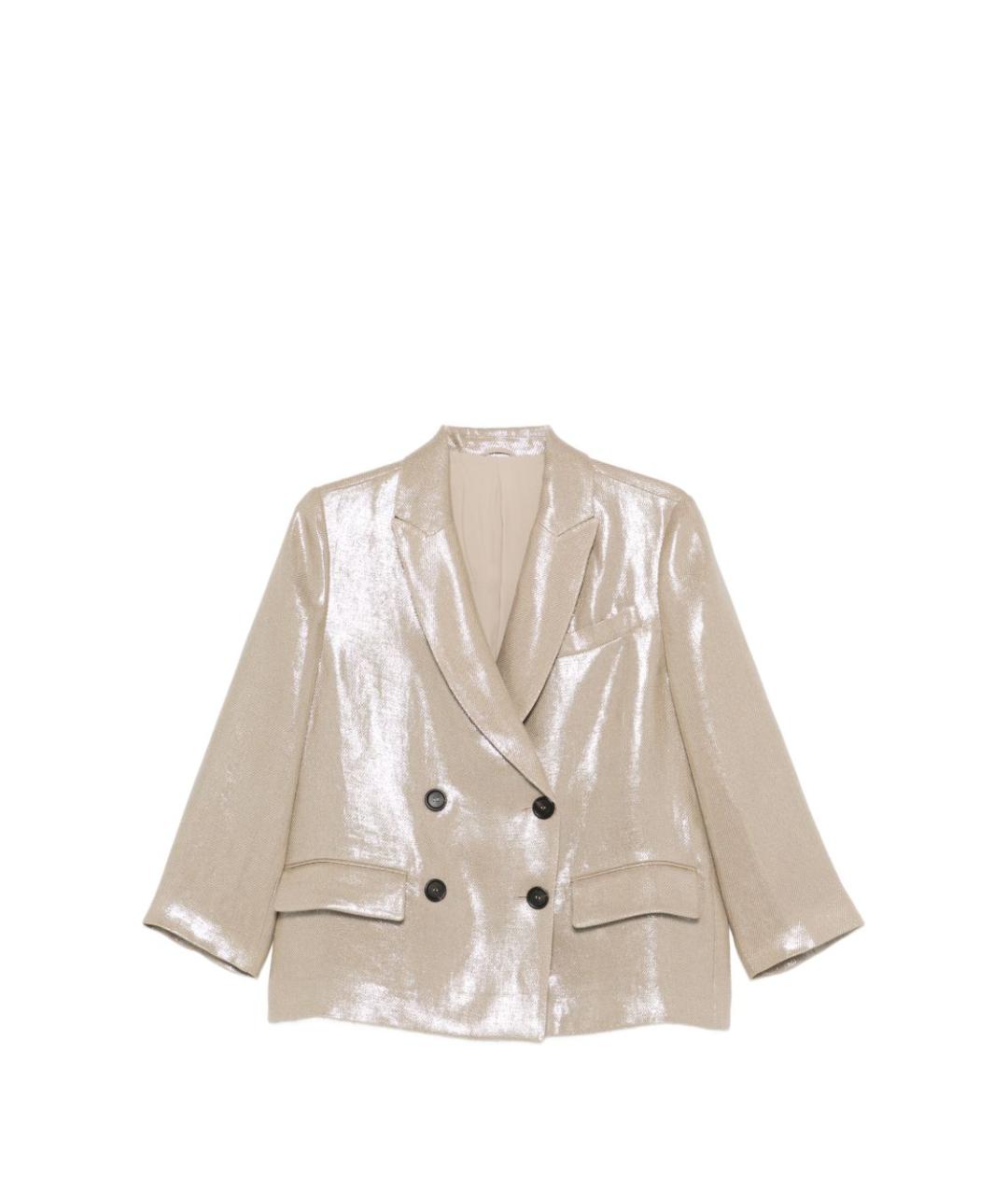 BRUNELLO CUCINELLI Бежевый льняной жакет/пиджак, фото 1