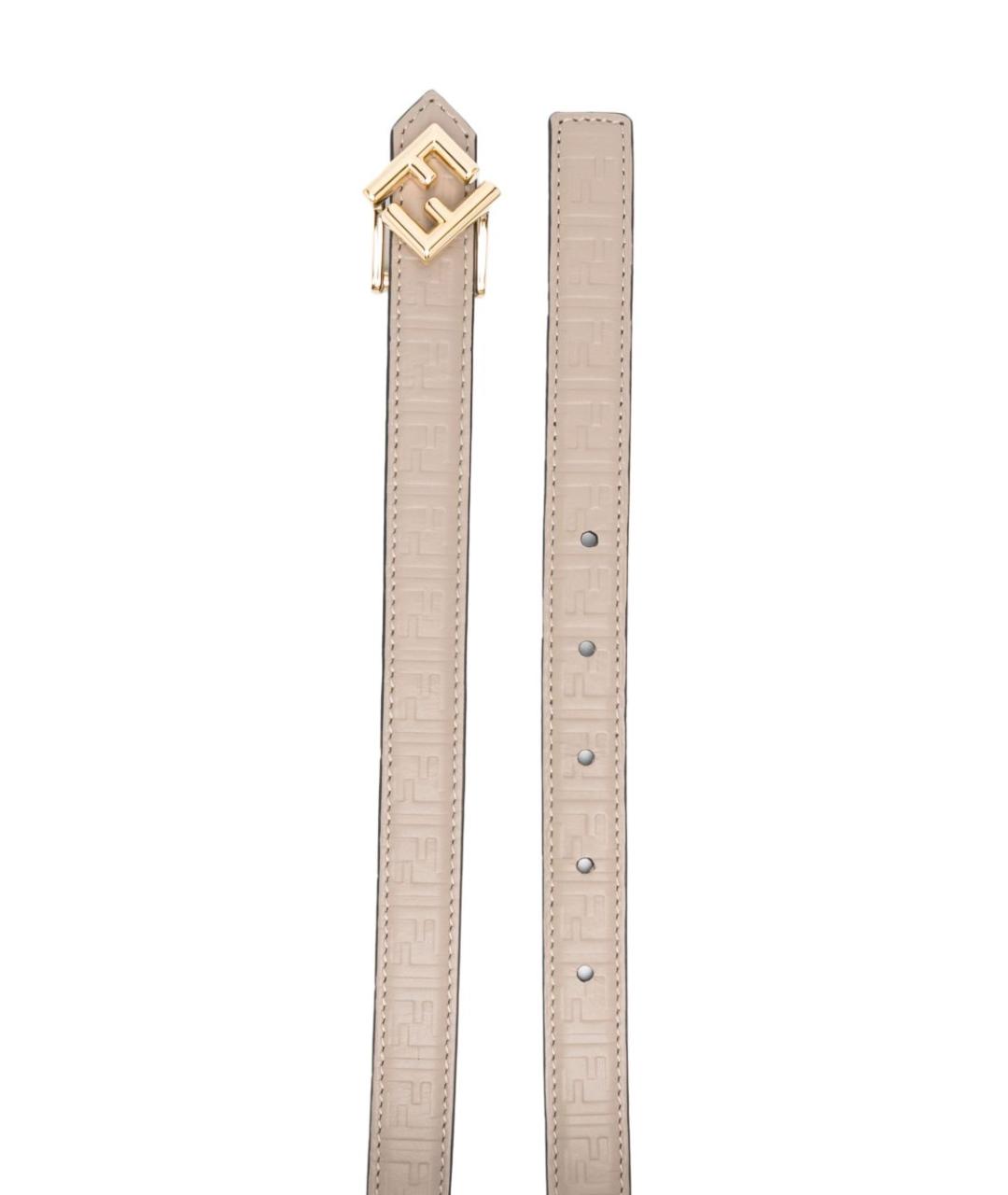 FENDI Бежевый кожаный ремень, фото 2