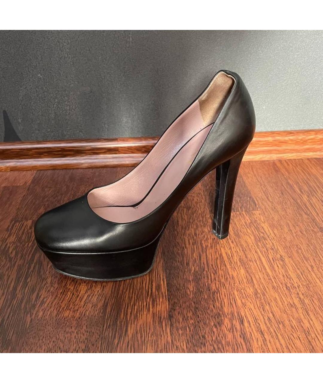 GUCCI Черные кожаные туфли, фото 5