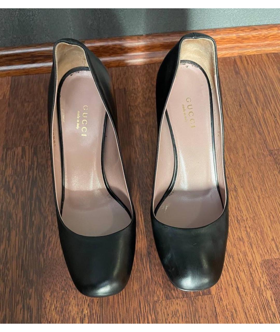 GUCCI Черные кожаные туфли, фото 2