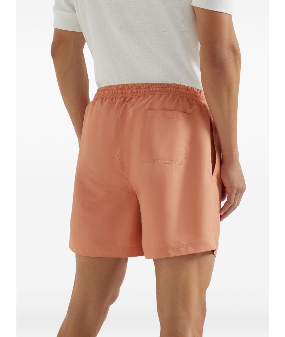 BRUNELLO CUCINELLI Оранжевое полиэстеровые шорты, фото 3