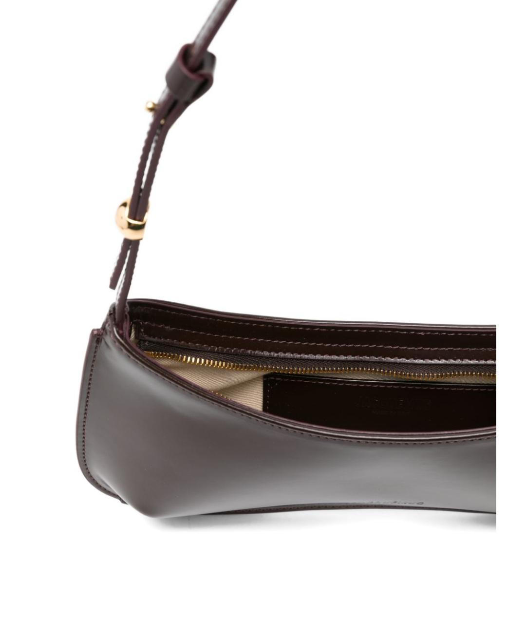 JACQUEMUS Бордовая кожаная сумка через плечо, фото 3