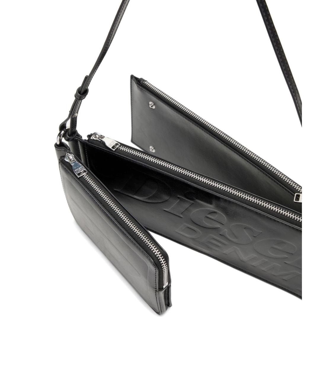 DIESEL Черная сумка через плечо из искусственной кожи, фото 5